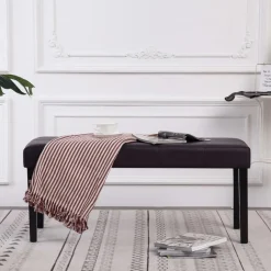 vidaXL Bänk 106 cm konstläder brun