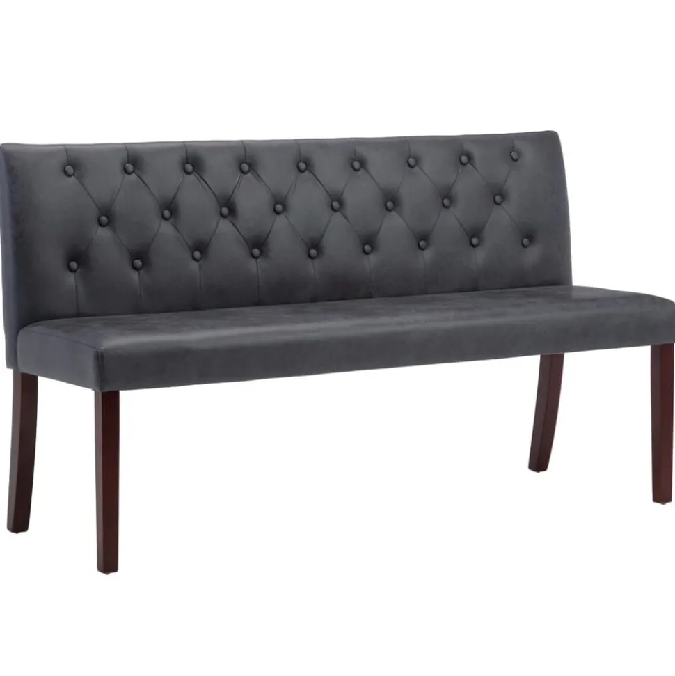 vidaXL Bänk 148,5 cm konstmocka grå