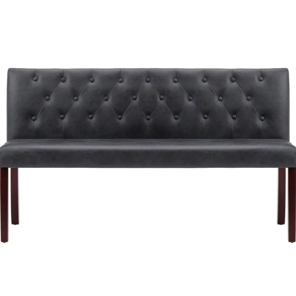 vidaXL Bänk 148,5 cm konstmocka grå