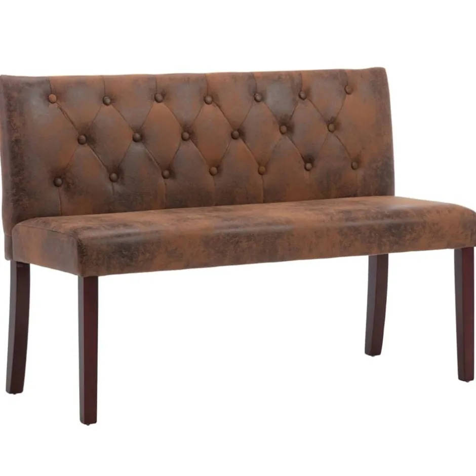 Clearance vidaXL Bänk 120 cm konstmocka Brun
