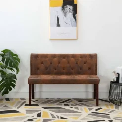Clearance vidaXL Bänk 120 cm konstmocka Brun