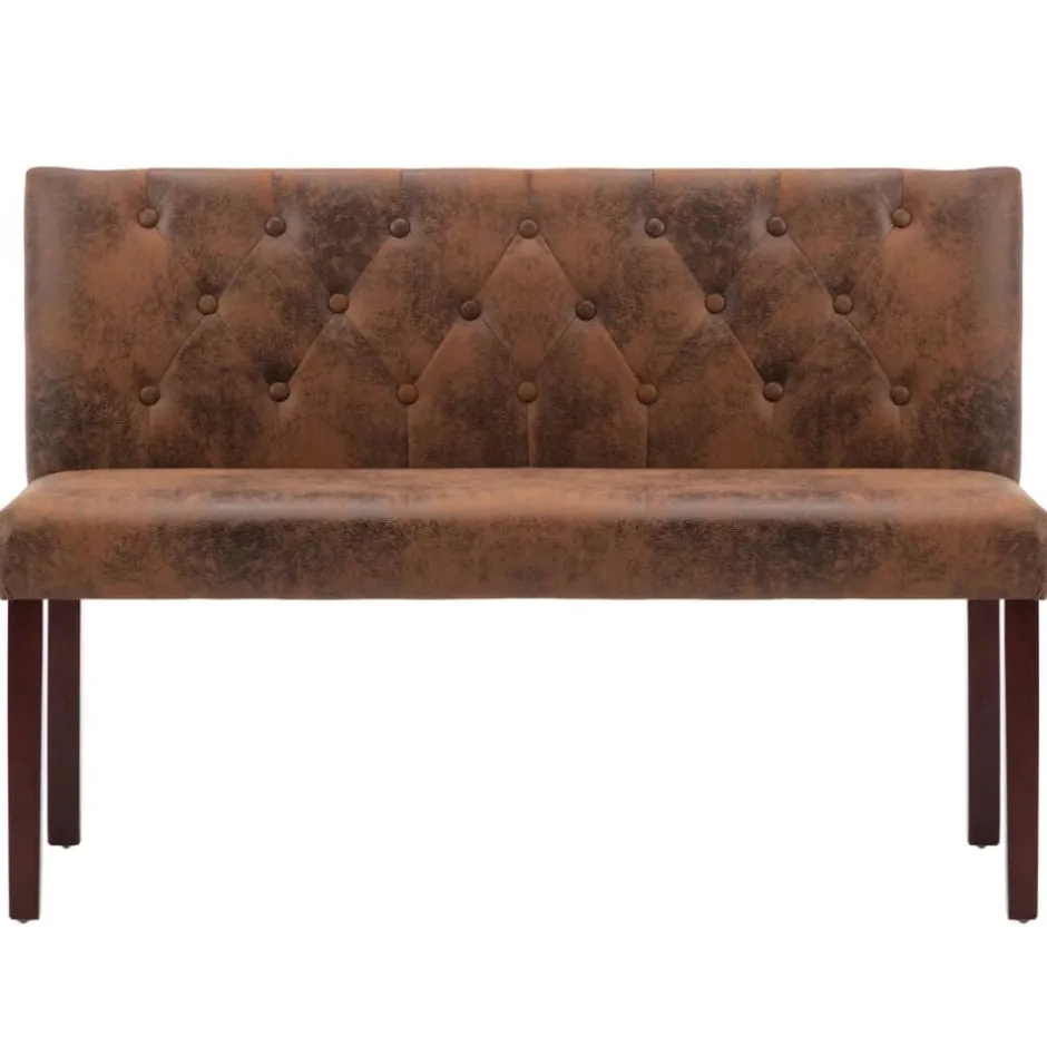 Clearance vidaXL Bänk 120 cm konstmocka Brun