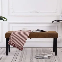 vidaXL Bänk 106 cm konstmocka brun