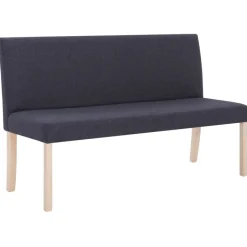 New vidaXL Bänk 139,5 cm polyester Mörkgrå