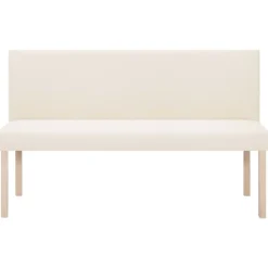 vidaXL Bänk 139,5 cm polyester gräddvit