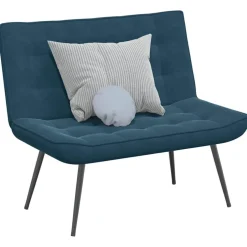 Clearance vidaXL Bänk 110x74x84 cm sammet Blå
