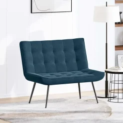 Clearance vidaXL Bänk 110x74x84 cm sammet Blå