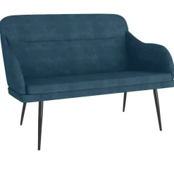 VidaXL Bänk blå 110x76x80 cm sammet