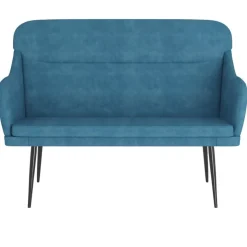 VidaXL Bänk blå 110x76x80 cm sammet