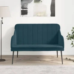 VidaXL Bänk blå 110x76x80 cm sammet