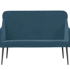 VidaXL Bänk blå 110x76x80 cm sammet