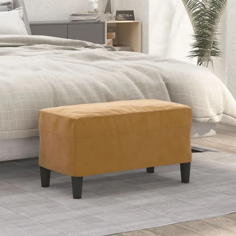 Clearance vidaXL Bänk 70x35x41 cm sammet Brun