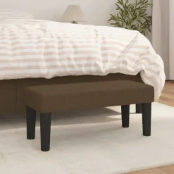 Best vidaXL Bänk brun 70x30x30 cm tyg Mörkbrun
