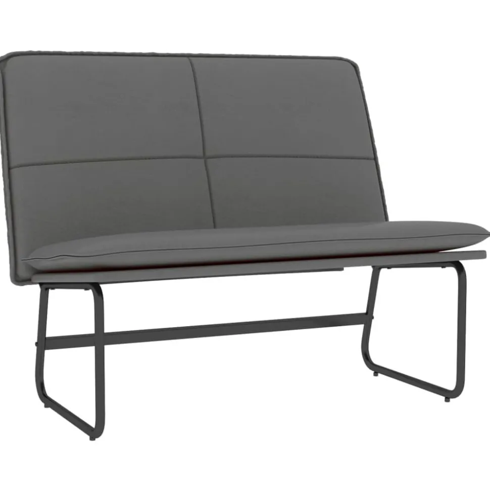 vidaXL Bänk grå 100x75x76 cm konstläder