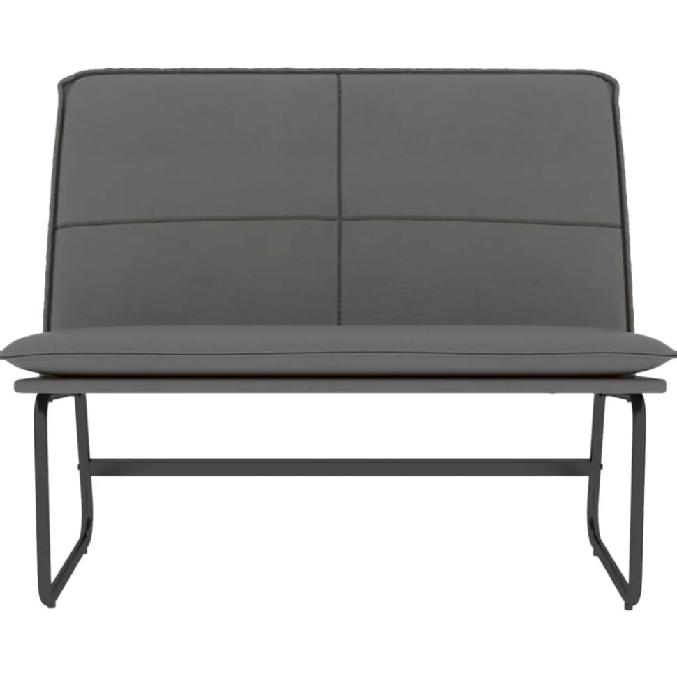 vidaXL Bänk grå 100x75x76 cm konstläder