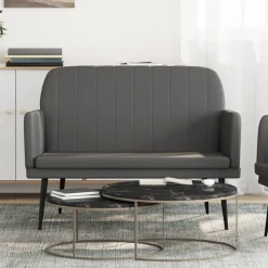 vidaXL Bänk grå 107x80x81 cm konstläder