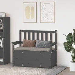 Sale vidaXL Bänk 112,5x51,5x96,5 cm massiv furu Grå