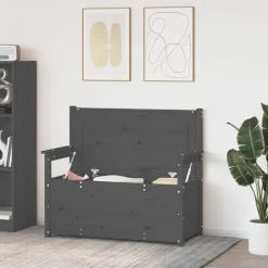 Sale vidaXL Bänk 112,5x51,5x96,5 cm massiv furu Grå