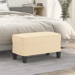 Best vidaXL Bänk gräddvit 70x35x41 cm tyg Kräm