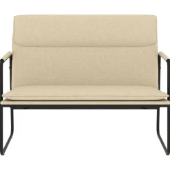 vidaXL Bänk gräddvit 100x64x80 cm tyg