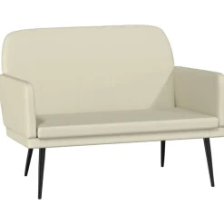vidaXL Bänk gräddvit 107x80x81 cm konstläder Kräm