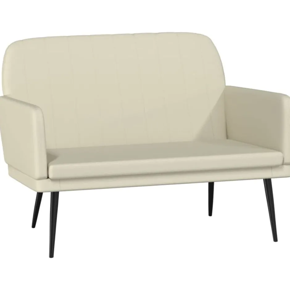 vidaXL Bänk gräddvit 107x80x81 cm konstläder Kräm
