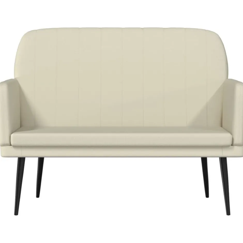 vidaXL Bänk gräddvit 107x80x81 cm konstläder Kräm