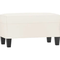 Outlet vidaXL Bänk gräddvit 70x35x41 cm konstläder Kräm