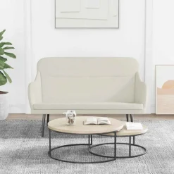 Online vidaXL Bänk gräddvit 110x76x80 cm sammet Kräm