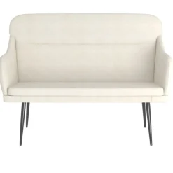 Online vidaXL Bänk gräddvit 110x76x80 cm sammet Kräm