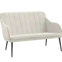 Outlet vidaXL Bänk gräddvit 110x76x80 cm sammet Kräm