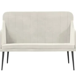 Outlet vidaXL Bänk gräddvit 110x76x80 cm sammet Kräm
