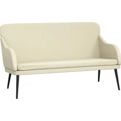Hot vidaXL Bänk gräddvit 110x76x80 cm konstläder Kräm