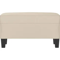vidaXL Bänk Gräddvit 70x35x41 cm mikrofibertyg