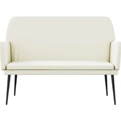 vidaXL Bänk gräddvit 108x79x79 cm sammet
