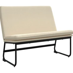 Discount vidaXL Bänk gräddvit 100x75x76 cm tyg Kräm