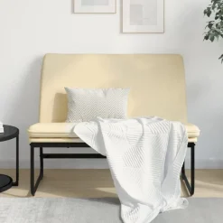 Discount vidaXL Bänk gräddvit 100x75x76 cm tyg Kräm