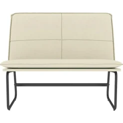 vidaXL Bänk gräddvit 100x75x76 cm konstläder