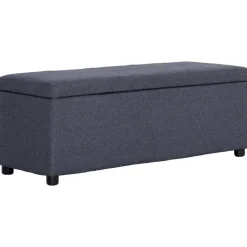 vidaXL Bänk med förvaringsutrymme 116 cm mörkgrå polyester