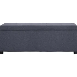 vidaXL Bänk med förvaringsutrymme 116 cm mörkgrå polyester