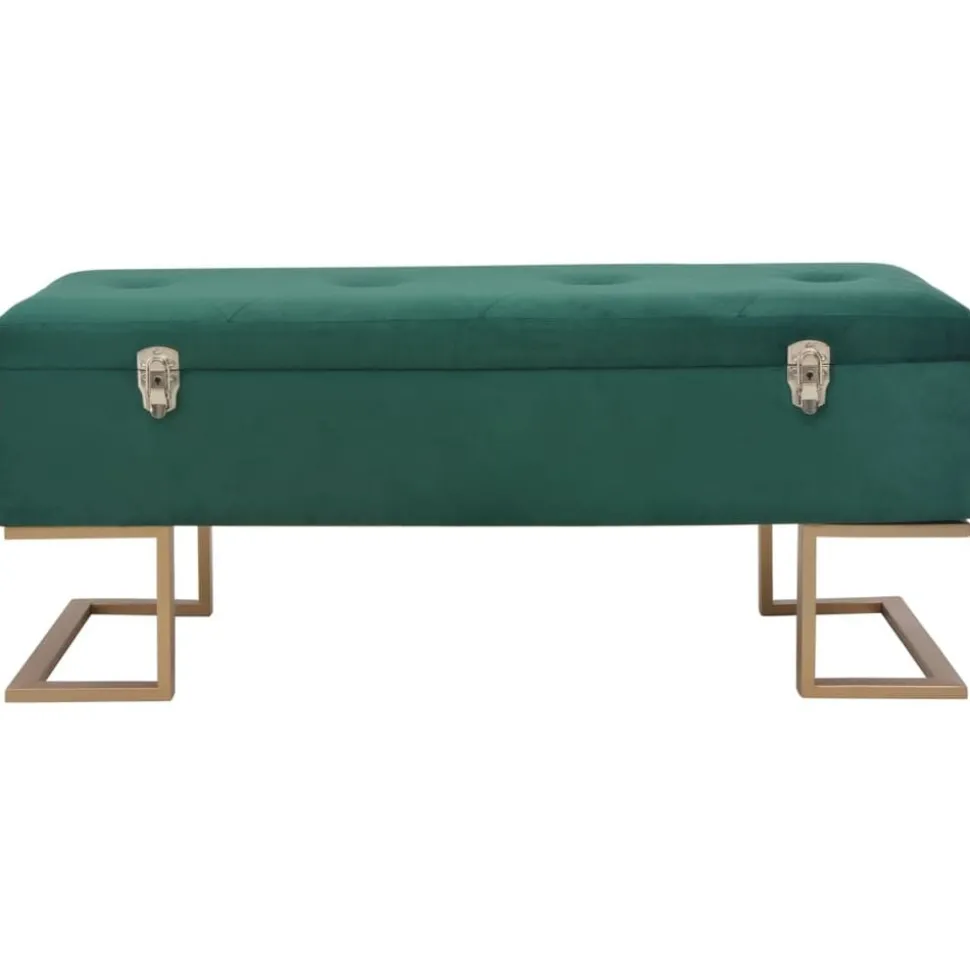 vidaXL Bänk med förvaringsutrymme 105 cm grön sammet