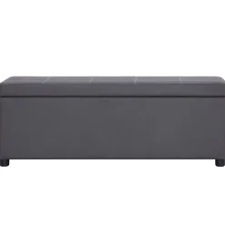 vidaXL Bänk med förvaringsutrymme 116 cm konstläder Grå