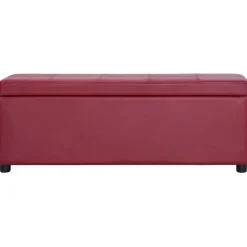 Outlet vidaXL Bänk med förvaringsutrymme 116 cm konstläder Vinröd