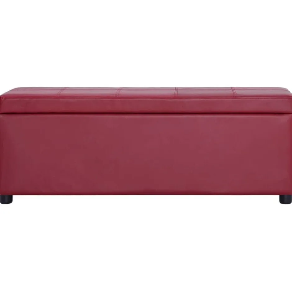 Outlet vidaXL Bänk med förvaringsutrymme 116 cm konstläder Vinröd