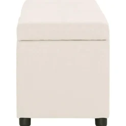 Clearance vidaXL Bänk med förvaringsutrymme 116 cm gräddvit polyester Kräm