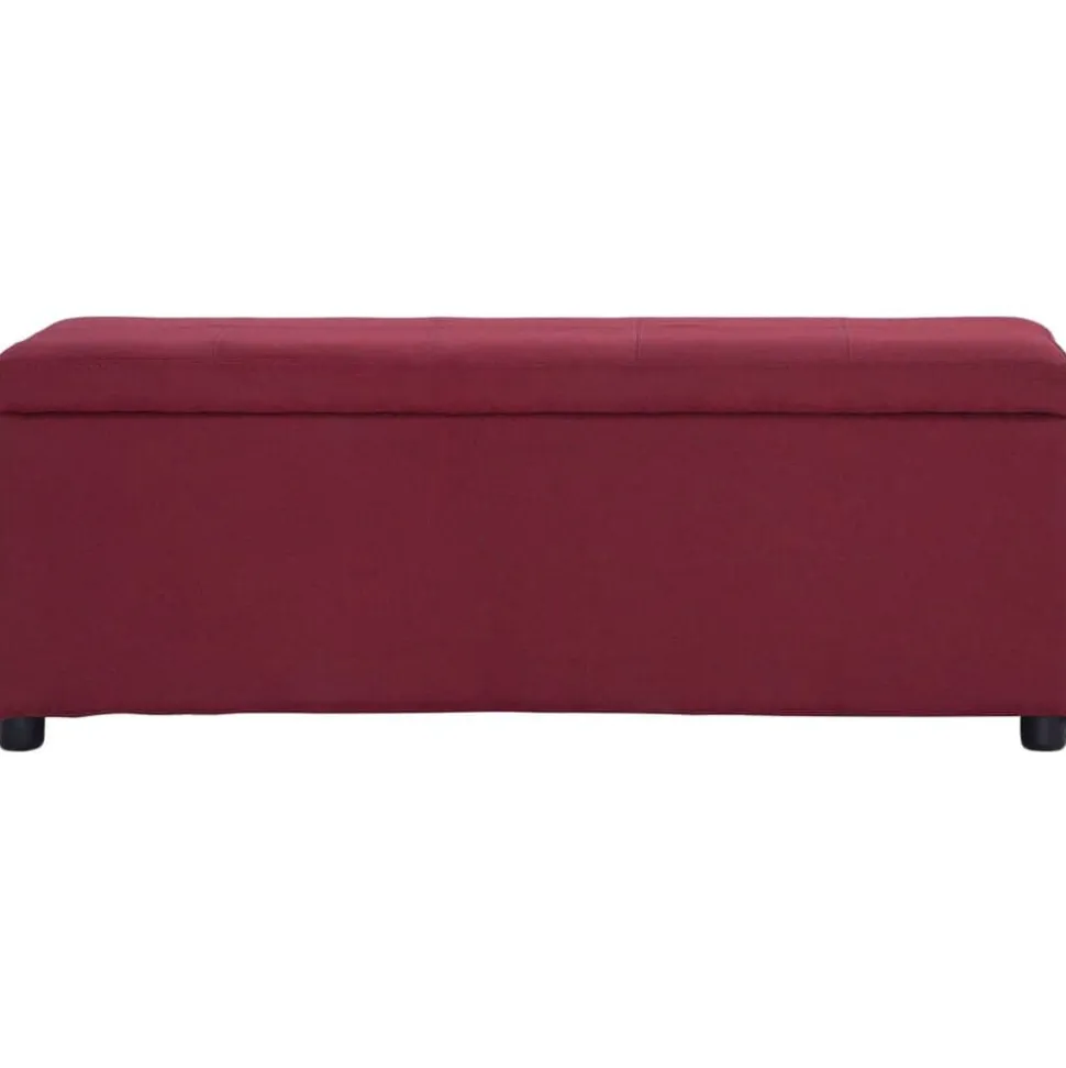 vidaXL Bänk med förvaringsutrymme 116 cm vinröd polyester