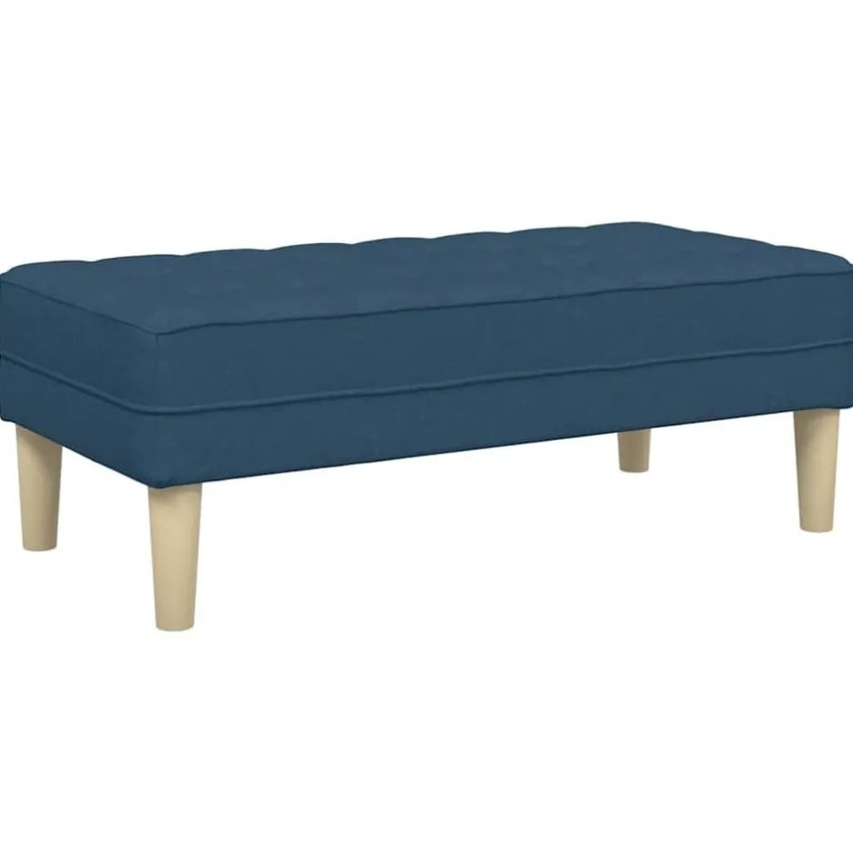 Outlet vidaXL bänk med kudde 113 x 57 x 39 cm tyg Blå