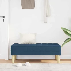 Outlet vidaXL bänk med kudde 113 x 57 x 39 cm tyg Blå