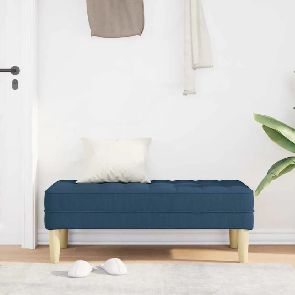 Outlet vidaXL bänk med kudde 113 x 57 x 39 cm tyg Blå