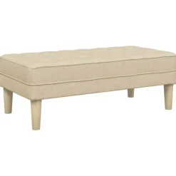 Clearance vidaXL bänk med kudde 113 x 57 x 39 cm tyg Kräm